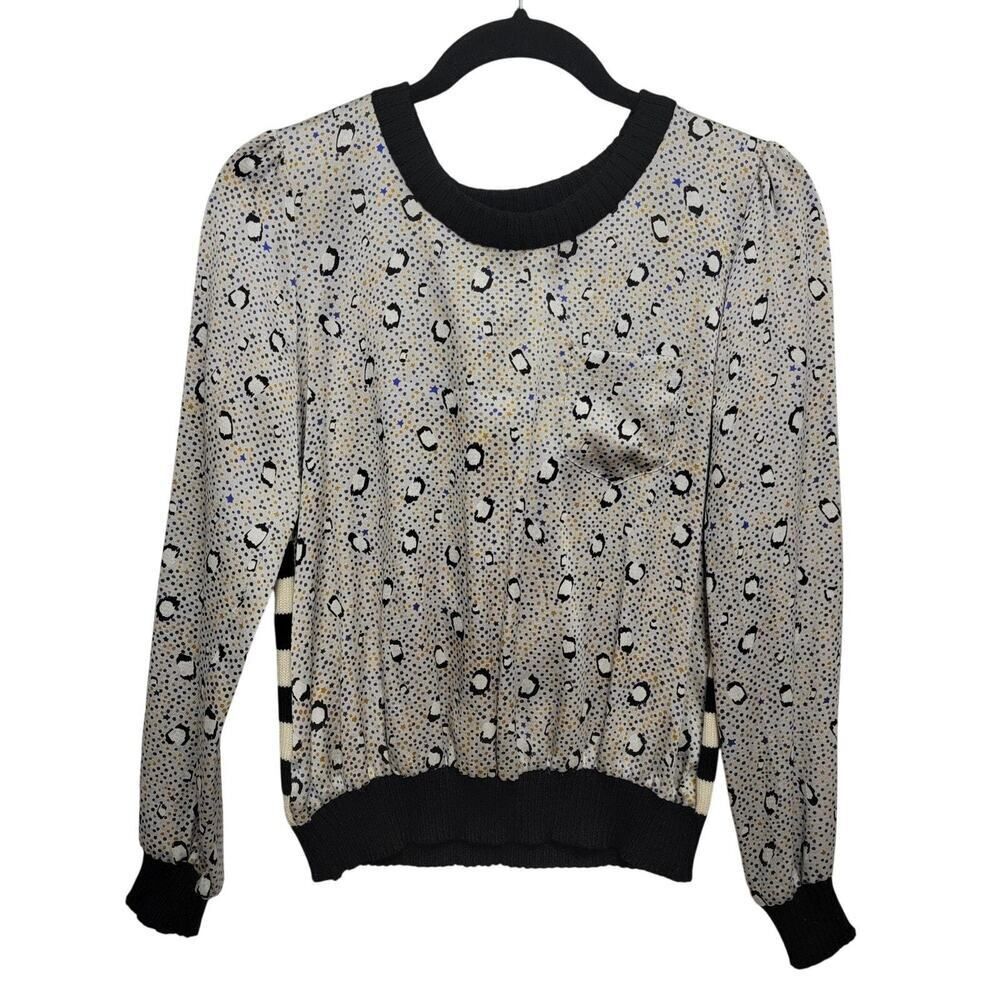 Mixed Media Silk Wool Sweater Top